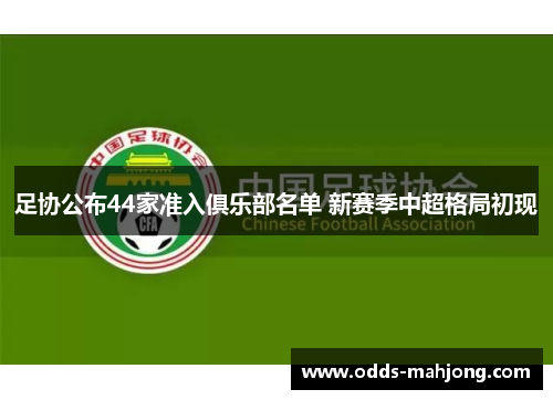 足协公布44家准入俱乐部名单 新赛季中超格局初现